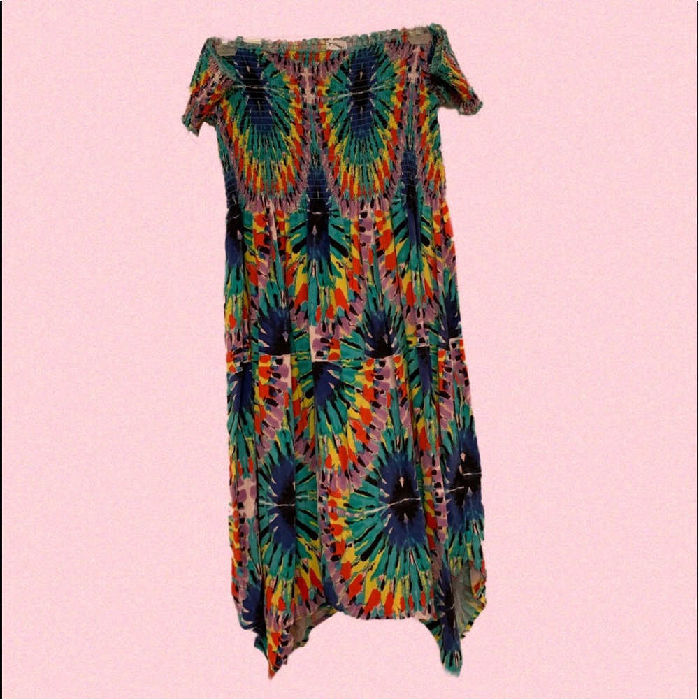 Smocked Bodice Handkerchief Hem Dress Girls XL Women’s Medium - Picture 3 of 9